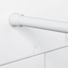 Zenna Home 51 In To 86 In White Tension Single Straight Shower Rod Lowes Com Shower Rod Tension Shower Rod Shower Curtain Rods