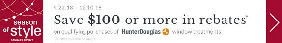 Select from different fabric opacities such as light diffusing sheer fabrics, room darkening or blackout fabrics. Hunter Douglas On Sale Milwaukee Bazaar Home Decorating Sos Banner 978x150 Bazaar Home Decorating
