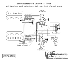 Wiring diagram includes numerous comprehensive illustrations that present the connection of various things. 2 Humbuckers 3 Way Lever Switch 1 Volume 1 Tone Series Parallel
