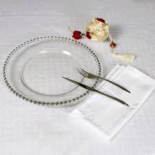 Use silver and gold charger plates to add elegance to any wedding or dinner table. Gold Silver Clear Beaded Glass Charger Plates Charger Plates Glass Charger Platesgold Charger Plates Aliexpress