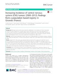 Children tend to have a better prognosis when compared to adults. Pdf Increasing Incidence Of Central Nervous System Cns Tumors 2000 2012 Findings From A Population Based Registry In Gironde France