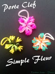 Porte Clef Simple Fleur Rainbow Loom Tutoriel Debutant Porte Clef Loisirs Creatifs De Decoration Rainbow Loom