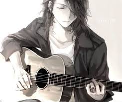 Black And White Anime Boy With Guitar Guitarist Wallpaper Anime Boy Manga Anime Anime People Anime Music