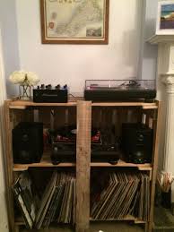 Pallet Record Player Table Stand Rustic Home Furniture Storage Record Player Stand Record Player Furniture Record Table