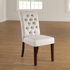 Lark Manor Pompon Rolled Top Tufted Upholstered Dining Chair Reviews Wayfair Dining Chairs Upholstered Dining Chairs Tufted Dining Chairs