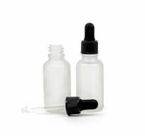 Clear Frosted Glass Bottle, Matte Black Dropper, 30 ml