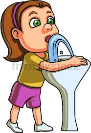 Girl Drinks Water From Drinking Fountain Cartoon Clipart Vector Friendlystock Drinking Fountain Cartoon Clip Art Cartoon