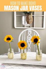 These hanging mason jar lights are almost free to make. Diy Mason Jar Flower Vases With A Fun Boho Look