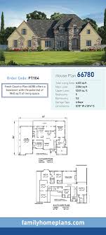 Basement house plans can be modified to incorporate a variety of basement styles including full, walk out and daylight basements for a variety of lot types. French Country Style House Plan 66780 With 5 Bed 6 Bath 4 Car Garage Country Style House Plans House Plans Luxury House Plans