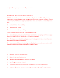 Penjualan serta laba yang diperoleh perusahaan juga akan. Doc Mengidentifikasi Segmen Pasar Dan Memilih Pasar Sasaran Irawati Oesmand Academia Edu