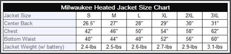 milwaukee m12 heated jacket size chart tool craze