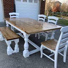 36 Chunky Farmhouse Counter Height Table Et Kitchen Etsy Farmhouse Kitchen Tables Farmhouse Table Legs Wooden Table And Chairs