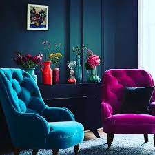Fun accent chairs ideas and style, title: Wednesday Morningcolorful Details At Home Wednesday Goo Dark Living Rooms Trendy Living Rooms House Interior