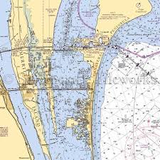 Florida Cape Canaveral Nautical Chart Decor