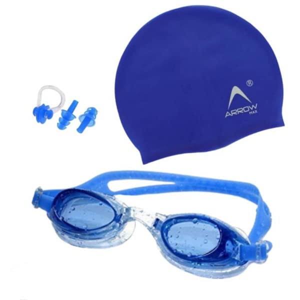 Silicone Anti Fog Swimming Goggles,Cap,Earplug & Noseplug product image