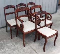 6 Willet Roseback Solid Cherry Empire Duncan Phyfe Dining Room Chairs Dining Table Chairs Blue Living Room Decor Modern Vintage Furniture