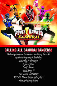 Printable Power Rangers Samurai Birthday Invitation Digital File Power Ranger Birthday Power Rangers Birthday Invitations