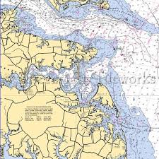 virginia gwynn island deltaville nautical chart decor