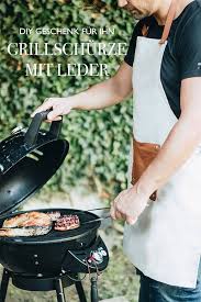 diy geschenk fur manner schurze mit leder diy geschenke mann geschenke fur manner geschenke