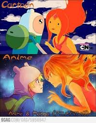 The Difference Between Cartoon And Anime Anime Is Better Anime Vs Cartoon Anime Version Adventure Time Anime