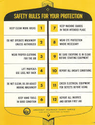 Vintage Safety Poster Safety Rules For Your Protection Safety Posters Safety Rules Health And Safety Poster
