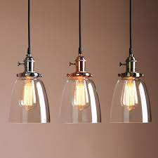 Vintage Industrial Cafe Glass Brass Chrome Pendant Lamp Shade Light Fixture Glass Pendant Light Pendant Lamp Shade Copper Pendant Lights