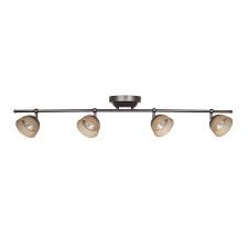 Hampton Bay Madison 3 Ft 4 Light Rubbed Bronze Led Fixed Track With 400 Lm Head 1000027274 Madf4400l30rb The Home Depot