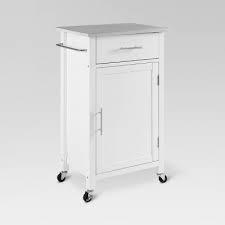 Locking caster wheels provide durability and movement. Savannah Stainless Steel Top Compact Kitchen Island Cart White Crosley Target