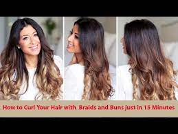 Let your hair air dry or use a blow dryer. How To Curl Your Hair With Braids And Buns Youtube
