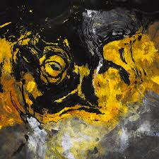 Want to discover art related to abstract? Yellow And Black Abstract Art Painting By Inspirowl Design