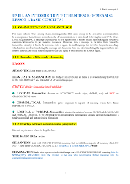 Campo léxico de la clase: Semantica Inglesa Apuntes De Linguistica Docsity