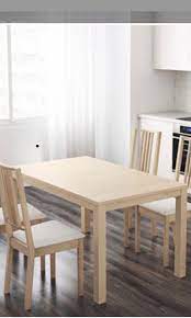Discover prices, catalogues and new features. Bjursta Extendable Dining Table In Birch Veneer Furniture Home Living Furniture Tables Sets On Carousell