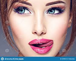 Emotional Young Woman With Beautiful Big Blue Eyes Stock Photo Image Of Expressive Brown 157096112