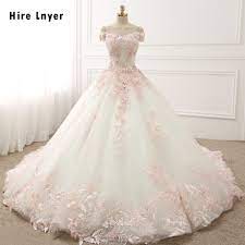 رخيصة najowpjg قبالة الكتف قصيرة الأكمام الدانتيل يصل الأميرة فستان الزفاف gelinlik 2018 الو flowery wedding dress wedding dress fabrics backless wedding dress