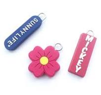 Wholesale Custom 3D Logo Sustainable Decorative Colorful Silicone Rubber  PVC Zipper Pulls 3D Logo Sustainable Garment Handbag