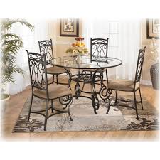 D312 225 Ashley Furniture Bianca Round Glass Dining Table