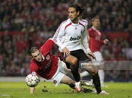 Wayne Rooney Of Manchester United Clashes With Alessandro Nesta Of Ac Milan During The Uefa Champions League Semi F Champions League Semi Finals Ac Milan Milan