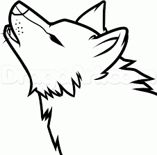 Draw a small circle for the nose and a line for its mouth; Wolf Howling Easy Beginner Wolf Face Drawing Novocom Top