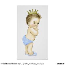 Sweet Blue Prince Baby Shower Poster Zazzle Com Baby Boy Shower Prince Baby Shower Baby Shower Banner