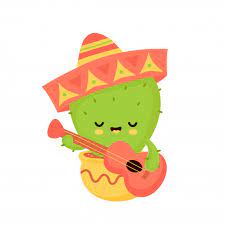 Lindo Cactus Sonriente Feliz Con Guitarra En Sombrero Mexicano Vector Premium Sombrero Mexicano Ilustracion De Cactus Arte Con Cactus