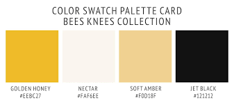 Black And Gold Color Scheme Meaning Bees And Honey Color Swatch Palette Card With Hex Codes Warm Color Scheme Color Palette Yellow Hex Color Palette Gold Color Hex