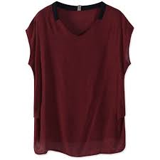 Black And Red Designer Shirt Wine Red Cap Sleeve Black Contrast Color V Neck T Shirt Red And Black Shirt Wine Shirts V Neck T Shirt