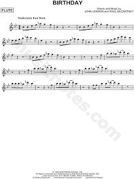 Happy birthday to you horn, flute, clarinet, bassoon, oboe by hill. The Beatles Birthday Sheet Music Flute Violin Oboe Or Recorder In Bb Major Download Print Sku Mn0077443