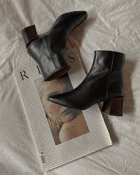 Black Ankle Boots With Brown Heel Pin On Style