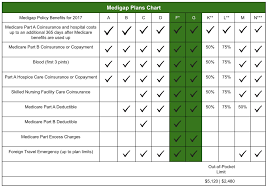 medigap plans chart 10 standardized medigap plans at a glance