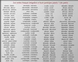 Il y en a quasiment trois cents. Verbes Irreguliers Et Leur Participe Passe Lista De Verbos Clases De Frances Aprender Frances