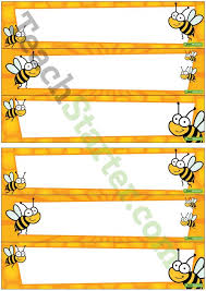 Bee Tray Labels Classroom Labels Labels Bee