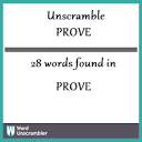 Unscramble PROVE - Unscrambled 28 words from letters in PROVE