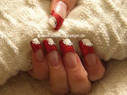 Negative space nail designs are a genius hack to hide your outgrowth. Fingernail Motif With Nail Art Liner In Red Glitter Nail Art Designs