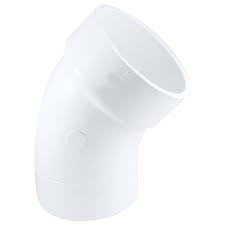 4" PVC 45-Degree Elbow DWV (Drain Waste and Vent) - Spigot x Hub